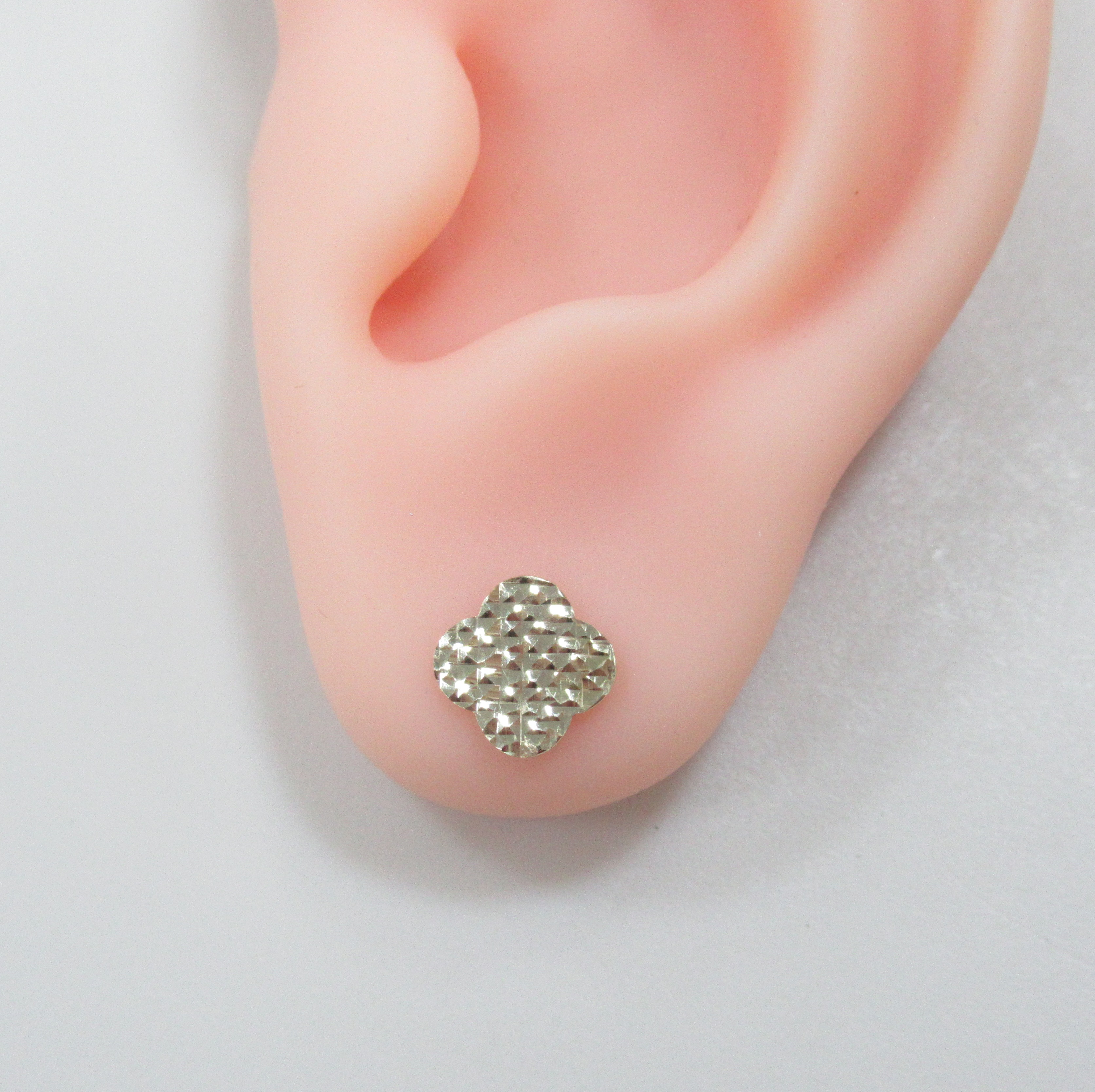 Серьги-пусеты из желтого золота "Клевер"